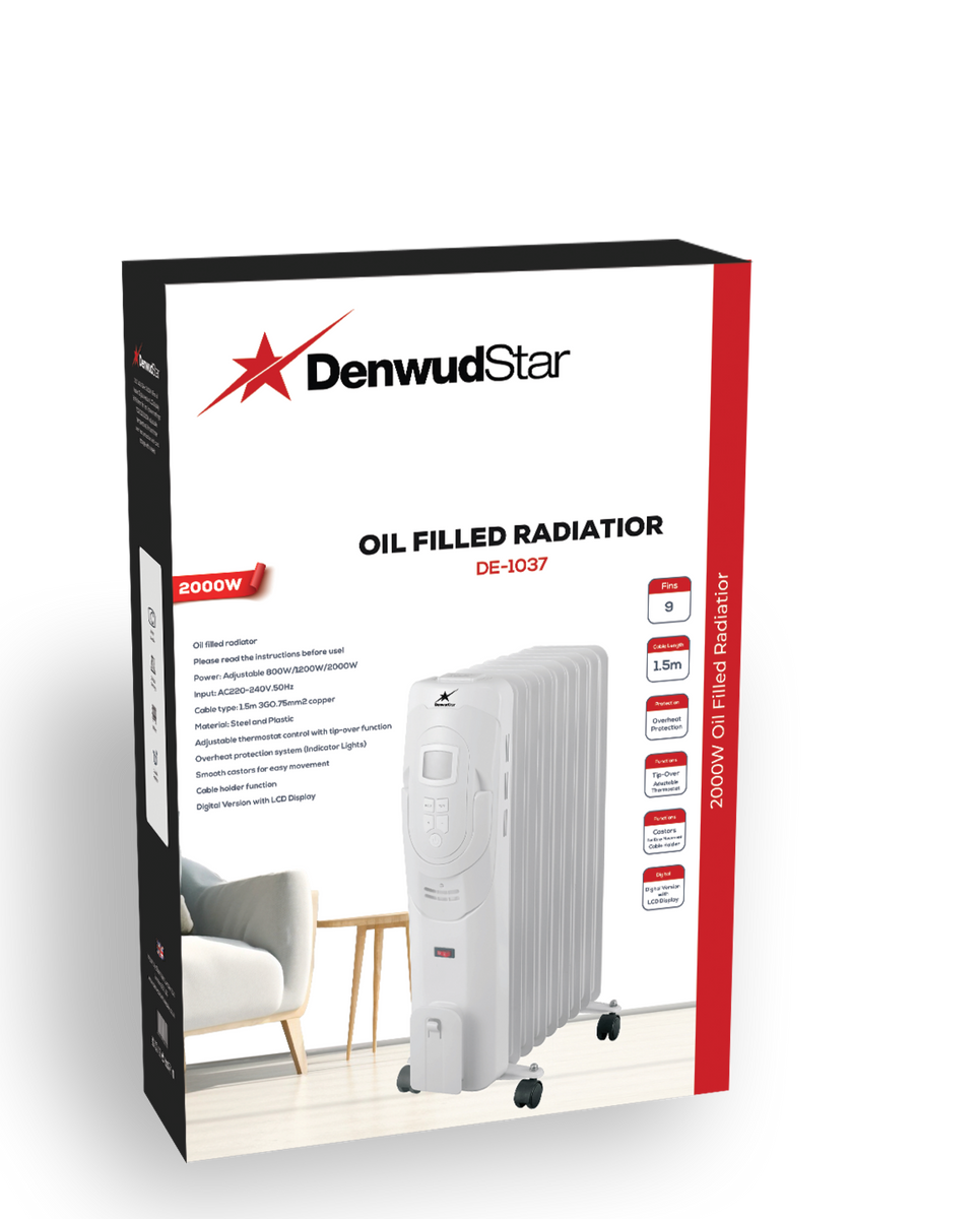 DenwudStar Oil filled Radiator (9 Fins) Digital – DE-1037