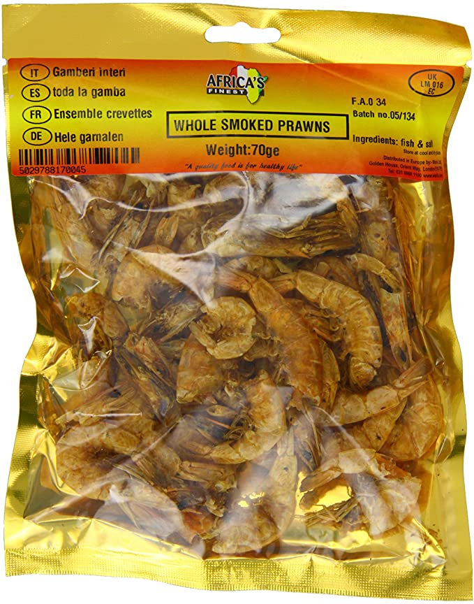 Africa's Finest whole smoked prawns 70g